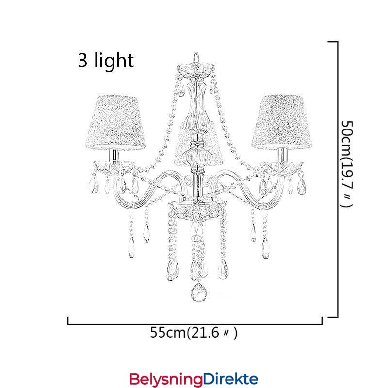 Klassisk Europeisk Krystalllysekrone I Konjakkfarget Anhengslampe