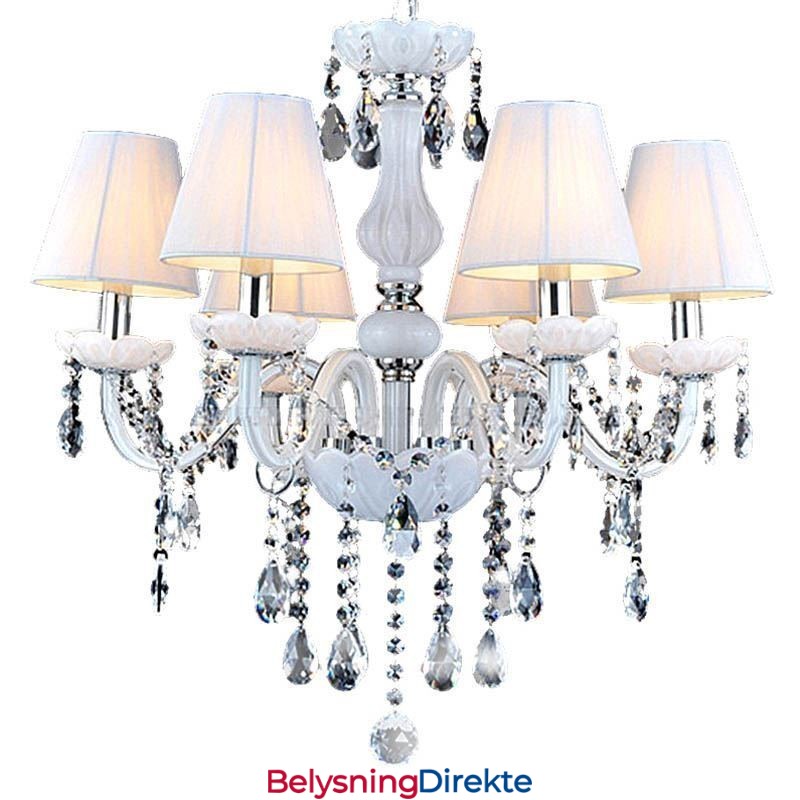 Europeisk Krystalllysekrone Unik Hvit Jade Pendellampe
