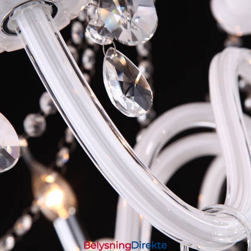Europeisk Krystalllysekrone Unik Hvit Jade Pendellampe