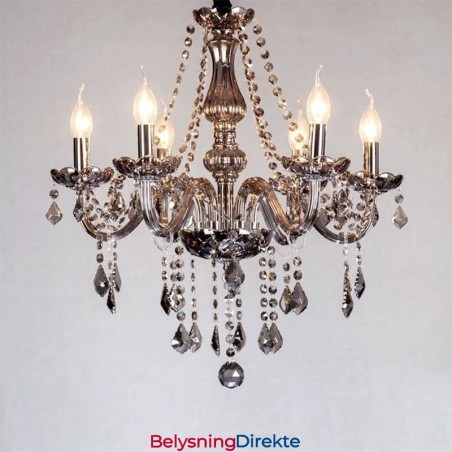 Elegant Krystalllysekrone I Europeisk Stil Med Glassanhengslampe