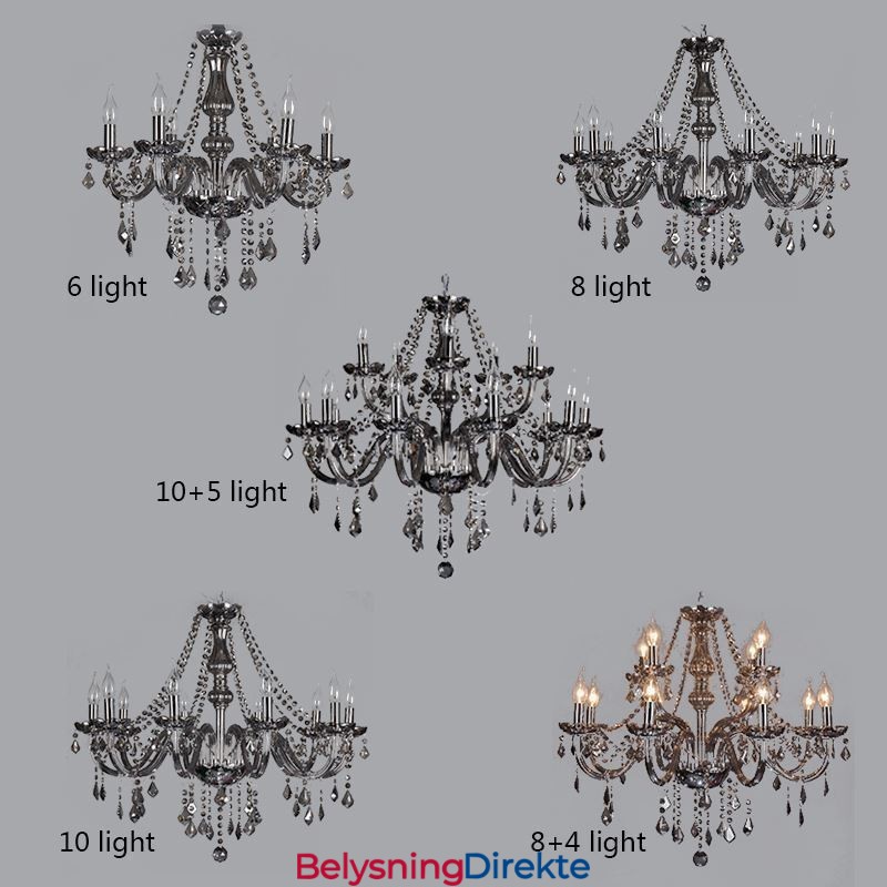 Elegant Krystalllysekrone I Europeisk Stil Med Glassanhengslampe