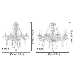 Elegant Krystalllysekrone I Europeisk Stil Med Glassanhengslampe