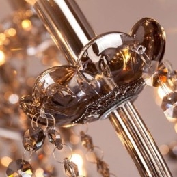 Elegant Krystalllysekrone I Europeisk Stil Med Glassanhengslampe