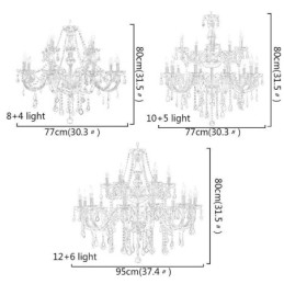 Stor Europeisk Krystalllysekrone Elegant Anhengslampe