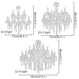 Europeisk Krystalllysekrone Gjennomsiktig Anhengslampe