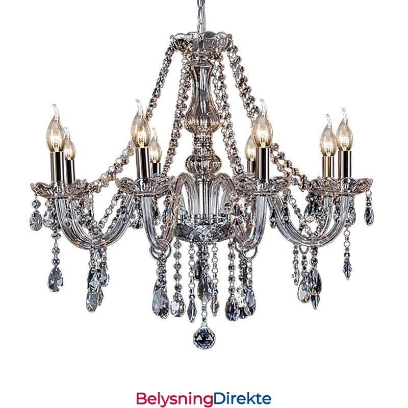 Stor Europeisk Krystalllysekrone Gjennomsiktig Taklampe