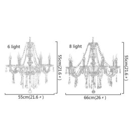 Stor Europeisk Krystalllysekrone Gjennomsiktig Taklampe