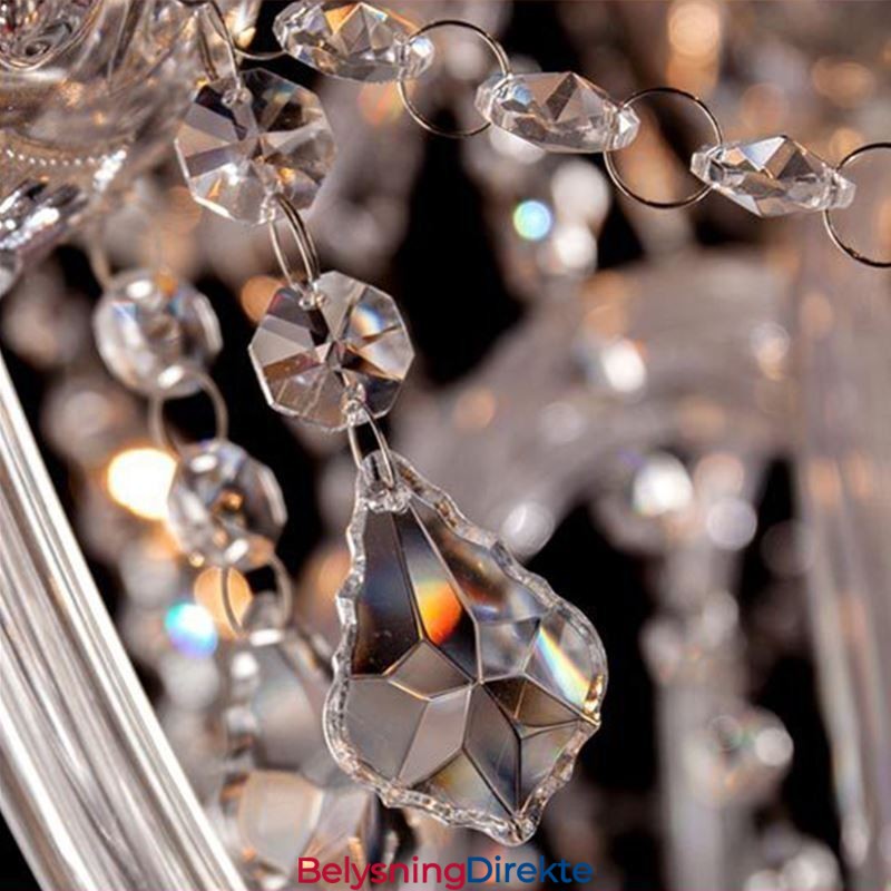 Stor Europeisk Krystalllysekrone Gjennomsiktig Taklampe