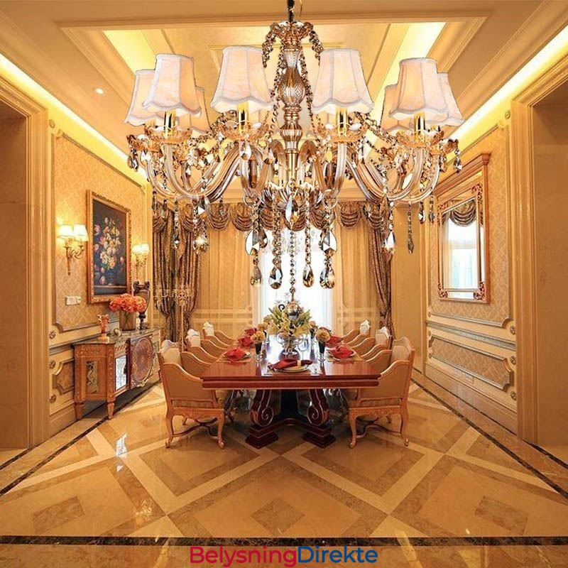 Stor Krystalllysekrone Luksuriøs Europeisk Anhengslampe