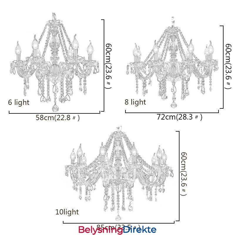 Stor Krystalllysekrone Luksuriøs Europeisk Anhengslampe