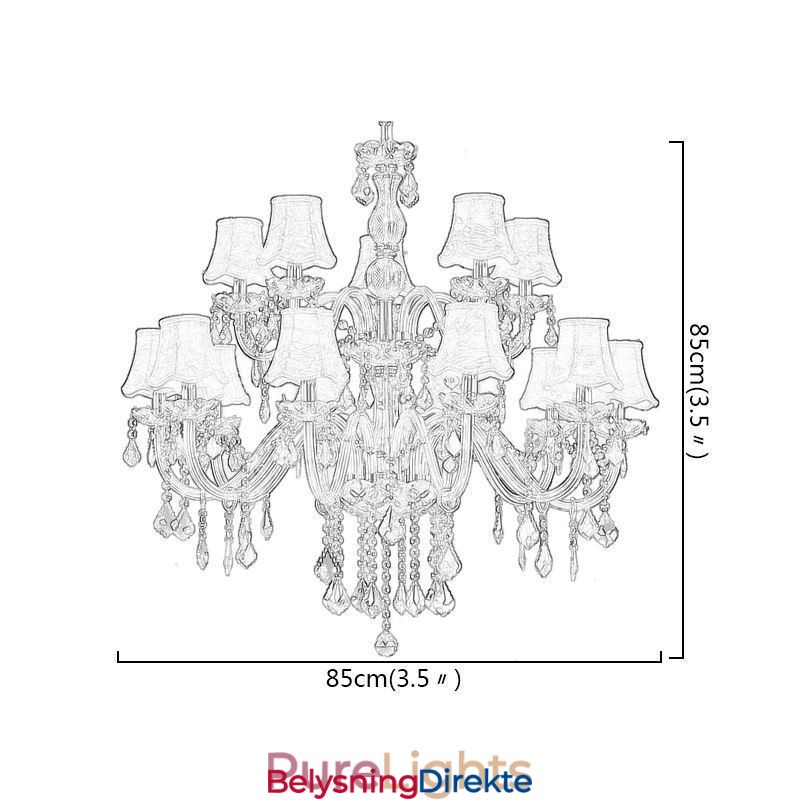 Stor Luksuriøs Krystalllysekrone I Europeisk Ravfarget Taklampe