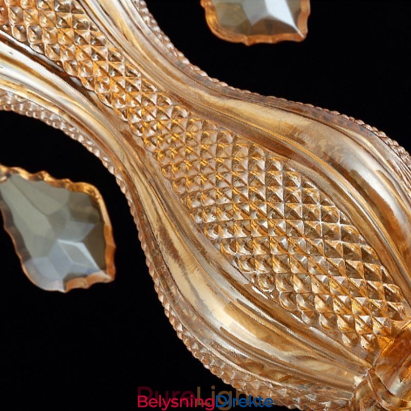 Stor Luksuriøs Krystalllysekrone I Europeisk Ravfarget Taklampe