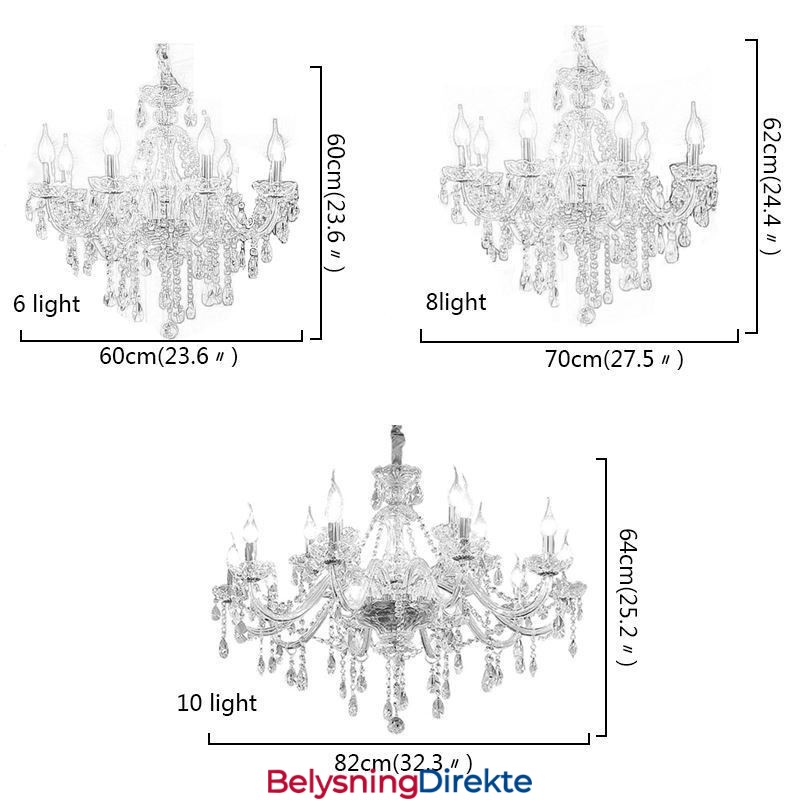 Moderne Krystalllysekrone Europeisk Gjennomsiktig Anhengslampe