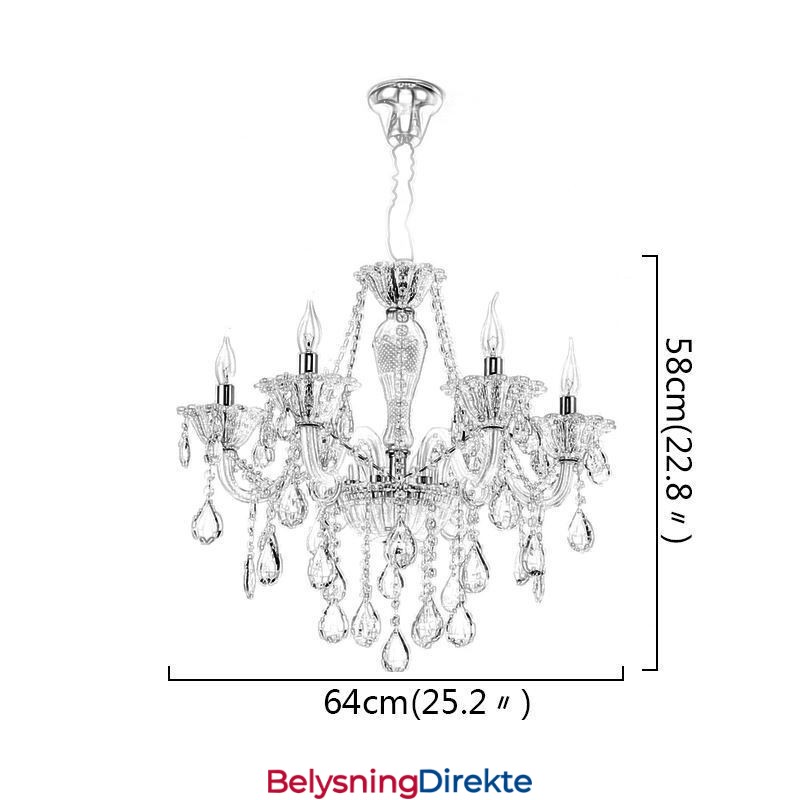 Elegant Anhengslampe I Europeisk Krystall