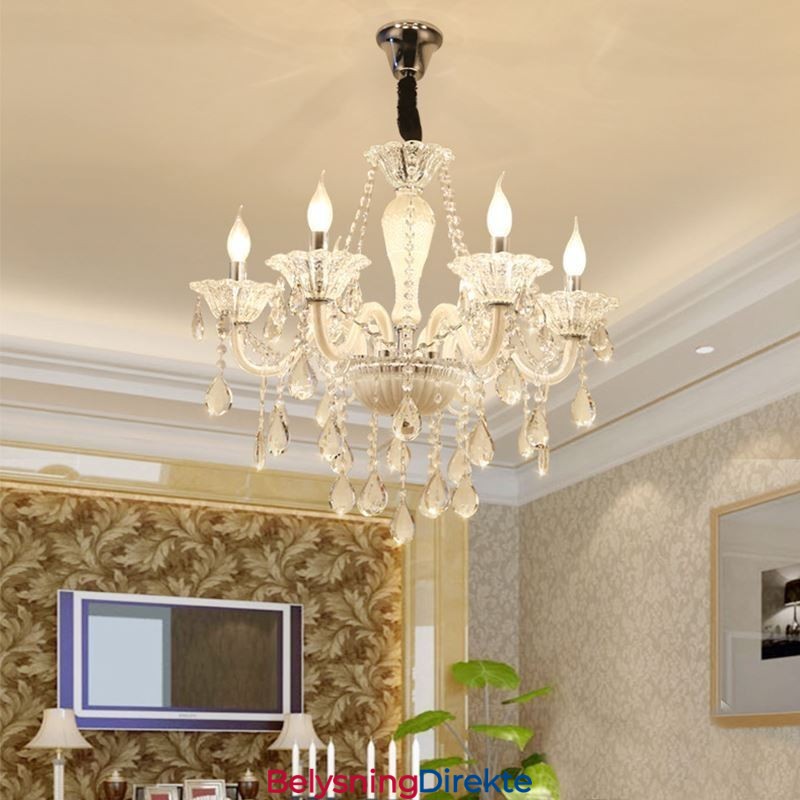 Elegant Anhengslampe I Europeisk Krystall