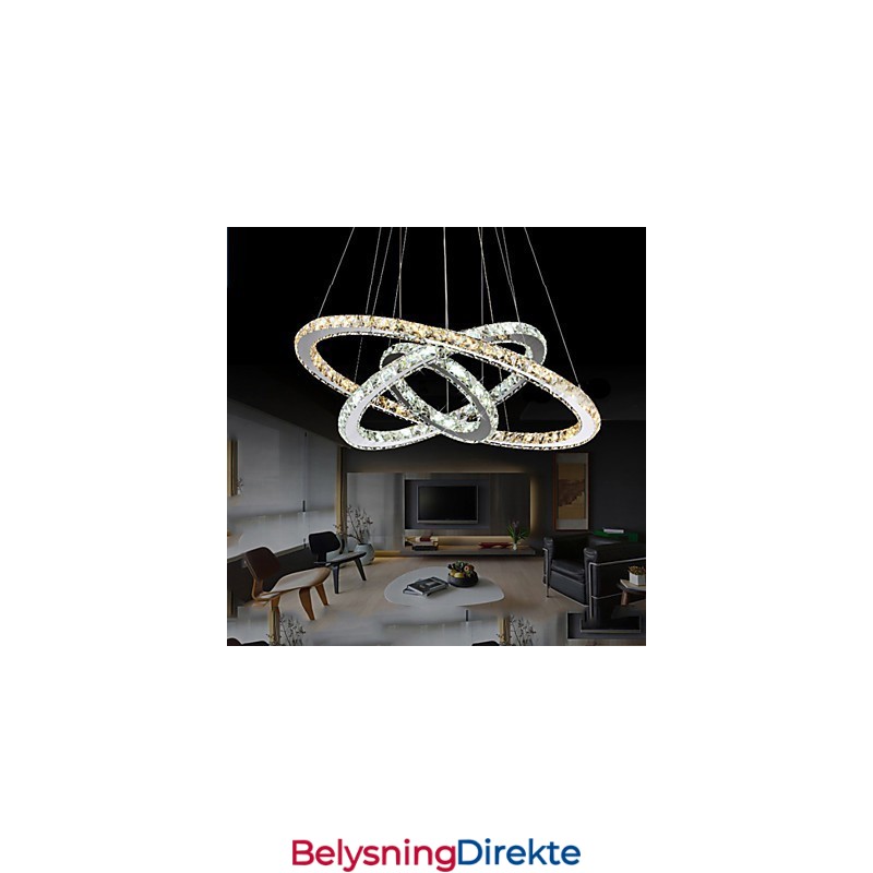 Pendellamper I Ravfarget Og Klar K9 Krystalllysekrone Med 3 Ringer