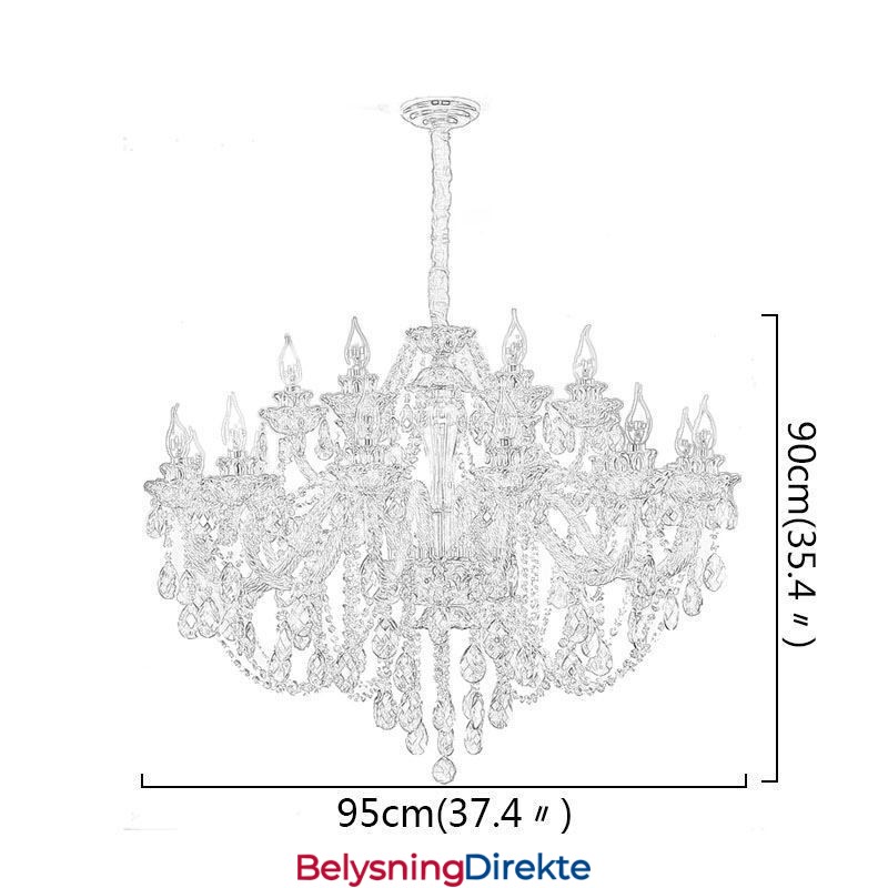 Europeisk Krystalllysekrone Luksuriøs Konjakkfarget Anhengslampe