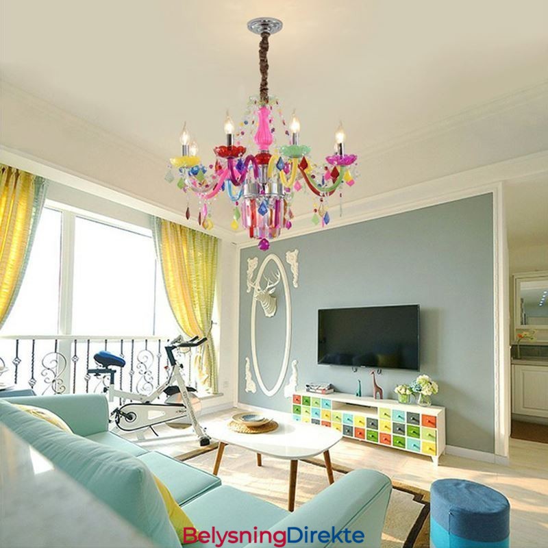 Fargerik Krystalllysekrone, Europeisk Unik Anhengslampe