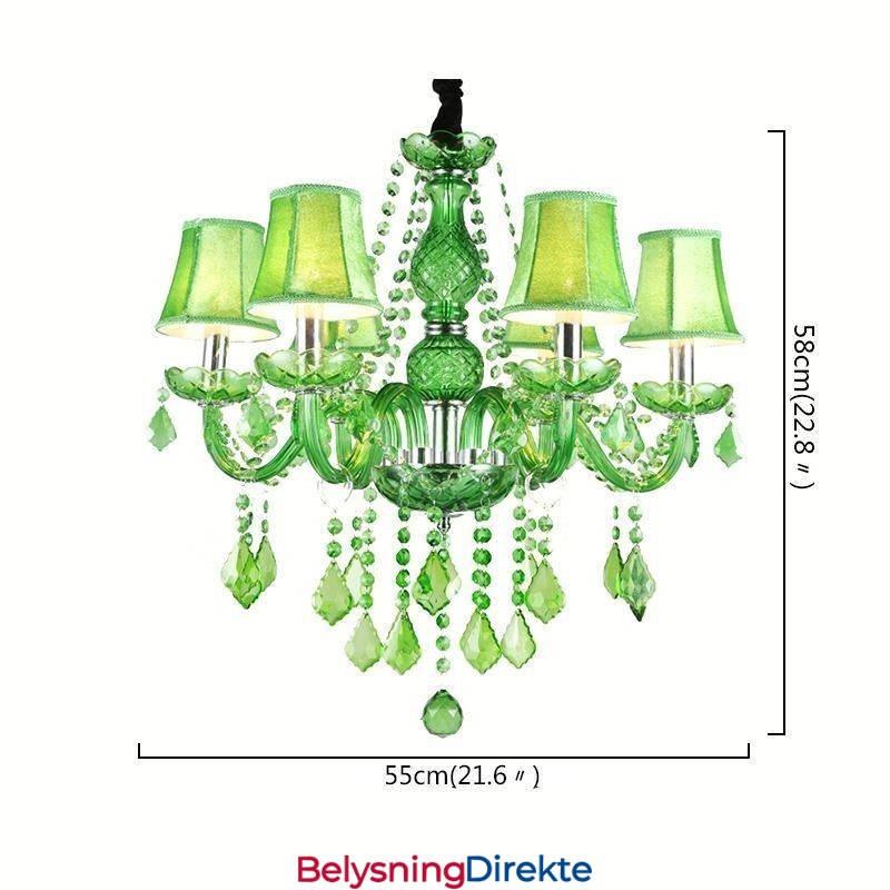 Unik Krystalllysekrone I Europeisk Stil Med Gressgrønn Anhengslampe