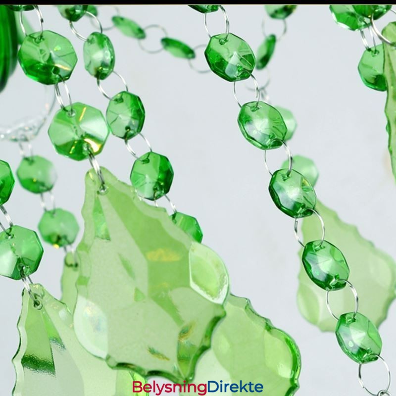 Unik Krystalllysekrone I Europeisk Stil Med Gressgrønn Anhengslampe