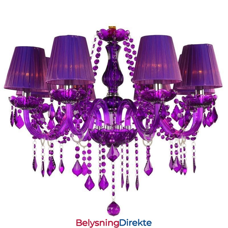Elegant Krystalllysekrone I Europeisk Stil Lilla Anhengslampe