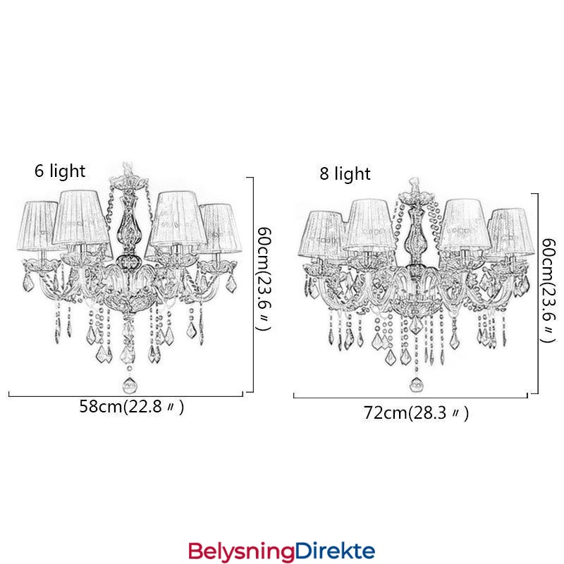 Elegant Krystalllysekrone I Europeisk Stil Lilla Anhengslampe