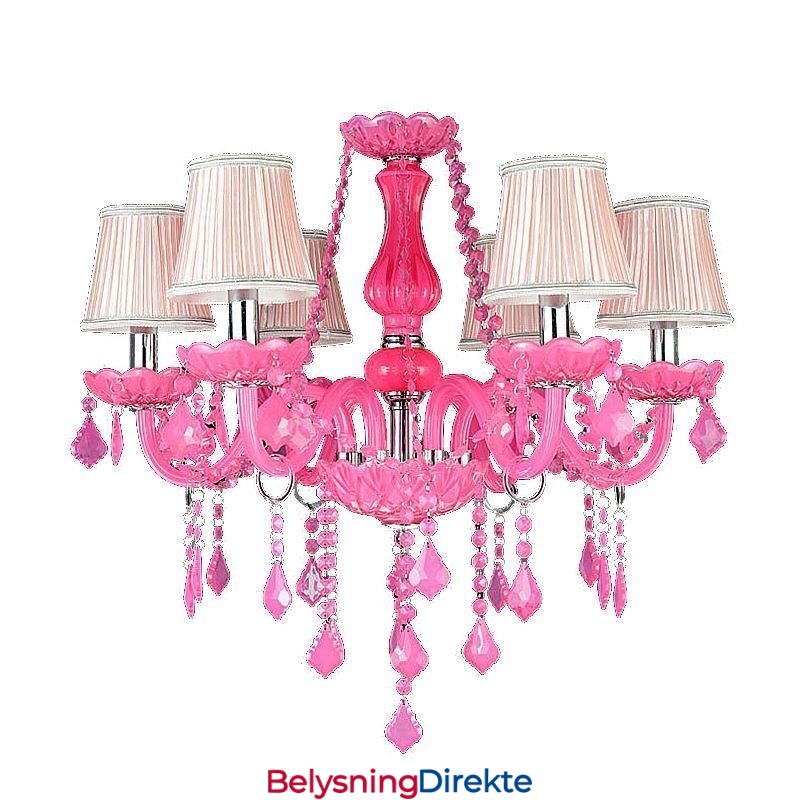 Europeisk Stil Krystalllysekrone Rosa Anhengslampe Romantisk