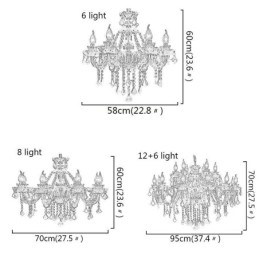 Europeisk Krystalllysekrone I Rød Farge Anhengslampe