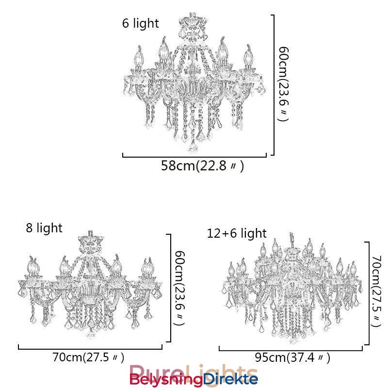 Europeisk Krystalllysekrone I Rød Farge Anhengslampe