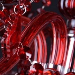 Europeisk Krystalllysekrone I Rød Farge Anhengslampe