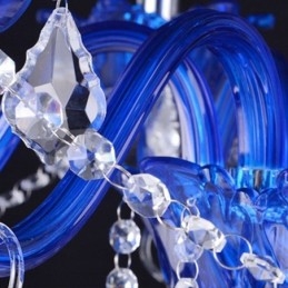 Krystalllysekrone I Europeisk Stil, Blå Krystallglass-Anhengslampe