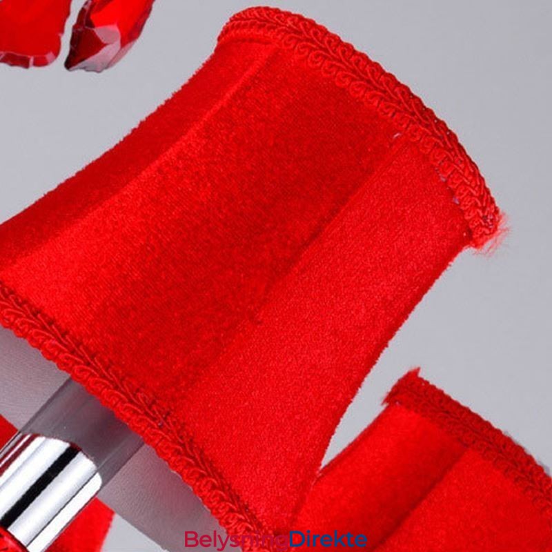 Krystalllysekrone Europeisk Rødfarget Pendellampe