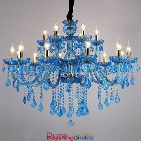 Elegant Krystalllysekrone Europeisk Blå Anhengslampe