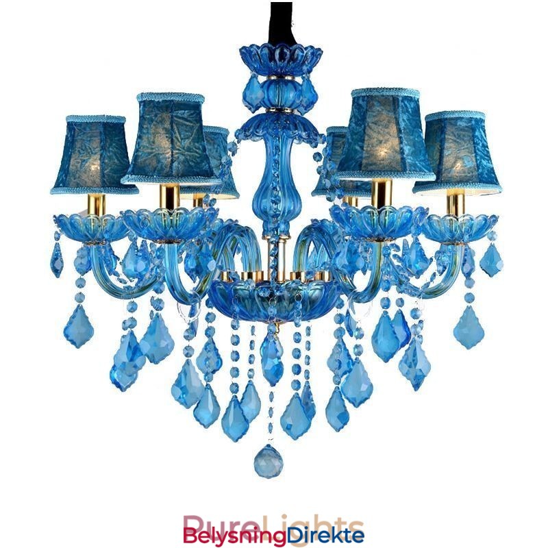 Elegant Krystalllysekrone Europeisk Blå Anhengslampe