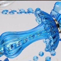 Elegant Krystalllysekrone Europeisk Blå Anhengslampe