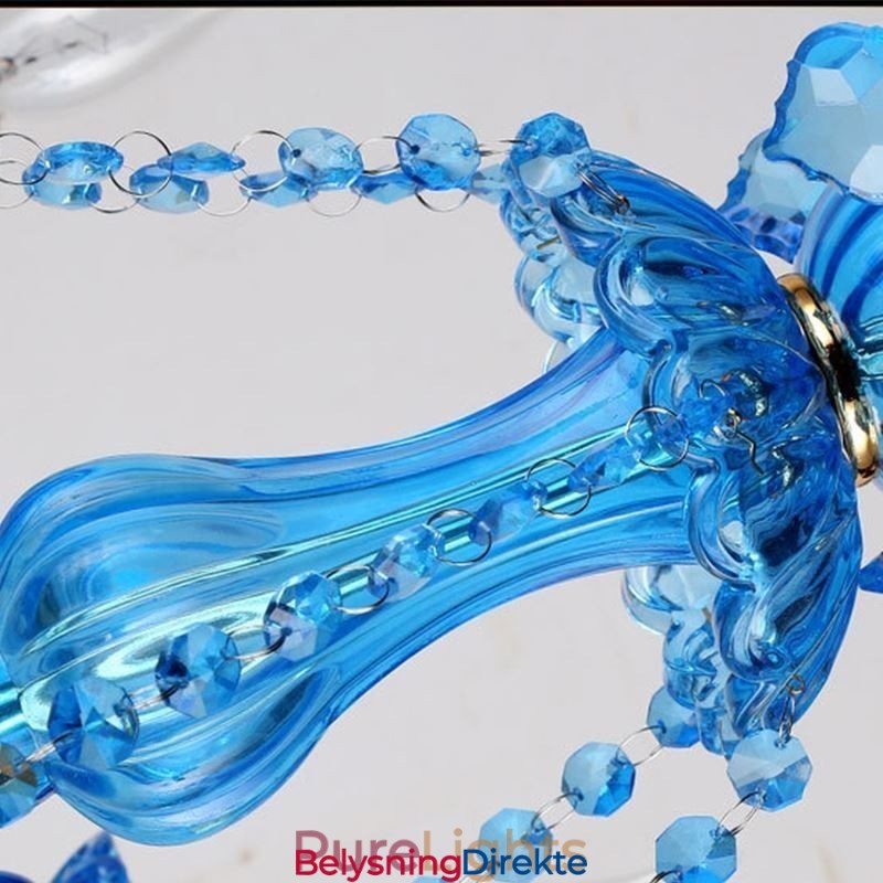 Elegant Krystalllysekrone Europeisk Blå Anhengslampe