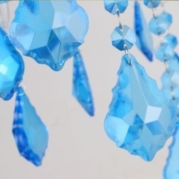 Elegant Krystalllysekrone Europeisk Blå Anhengslampe