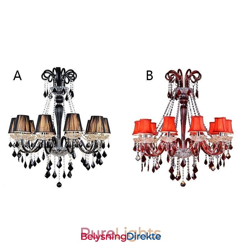 Retro Krystalllysekrone Europeisk Svart Pendellampe