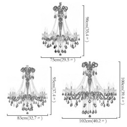 Retro Krystalllysekrone Europeisk Svart Pendellampe