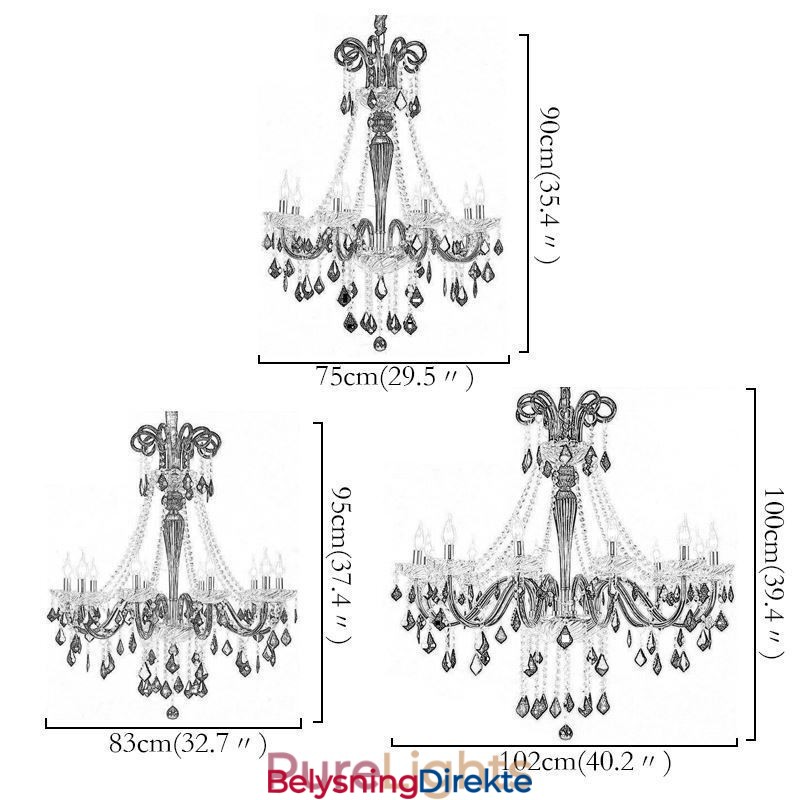 Retro Krystalllysekrone Europeisk Svart Pendellampe