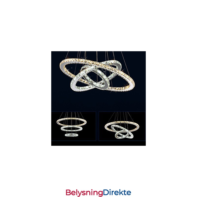 Pendellamper I Ravfarget Og Klar K9 Krystalllysekrone Med 3 Ringer