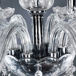 Elegant Krystalllysekrone Med 6 Lys