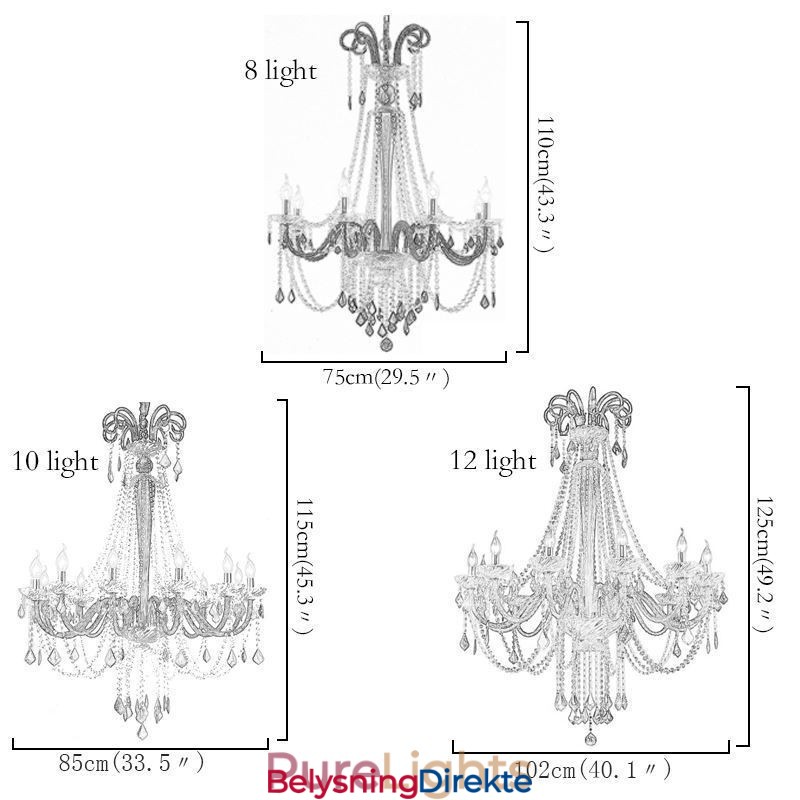 Elegant Anhengslampe I Europeisk Krystall