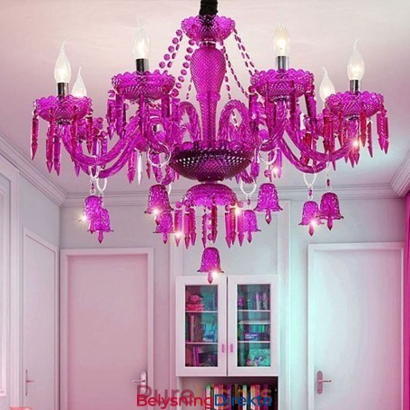 Europeisk Krystalllysekrone Med Ringklokker I Glass