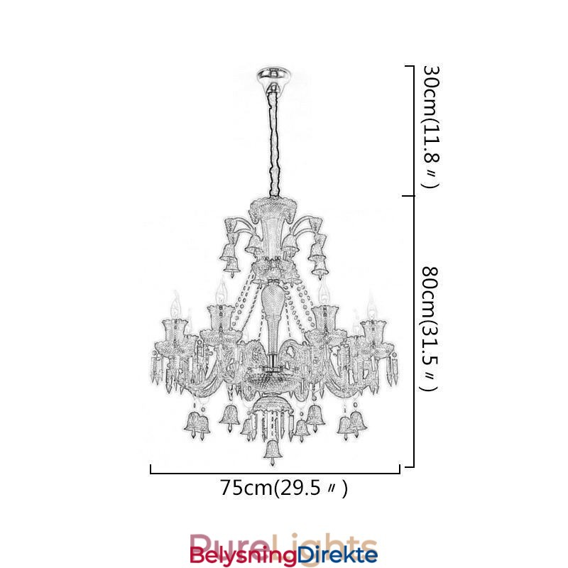 Krystalltaklampe Europeisk Lysekrone Med Ringklokker, Anhengslampe