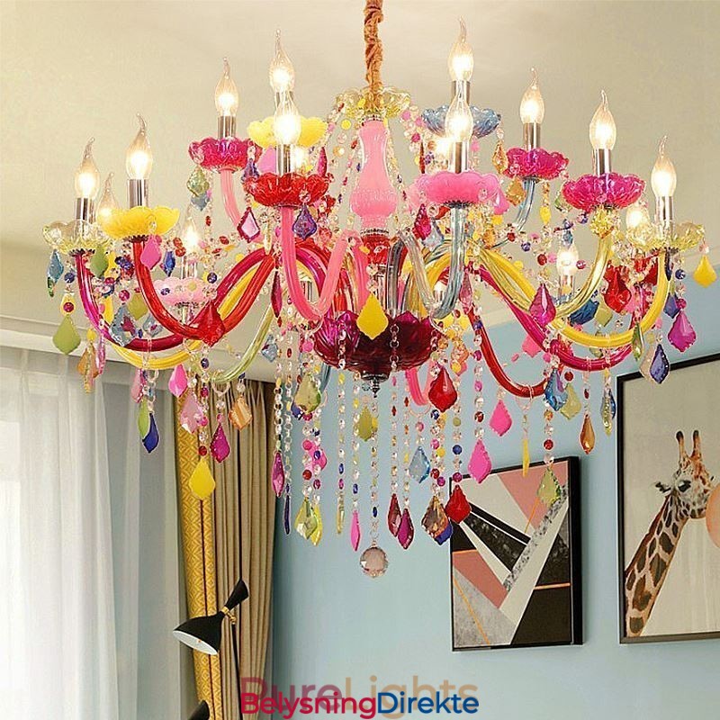 Fargerik Lysekrone I Europeisk Stil, Luksuriøs Anhengslampe