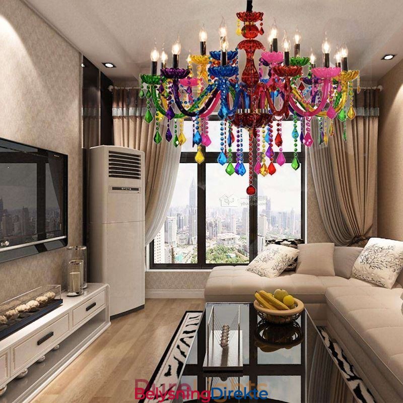 Fargerik Lysekrone I Europeisk Stil, Luksuriøs Anhengslampe