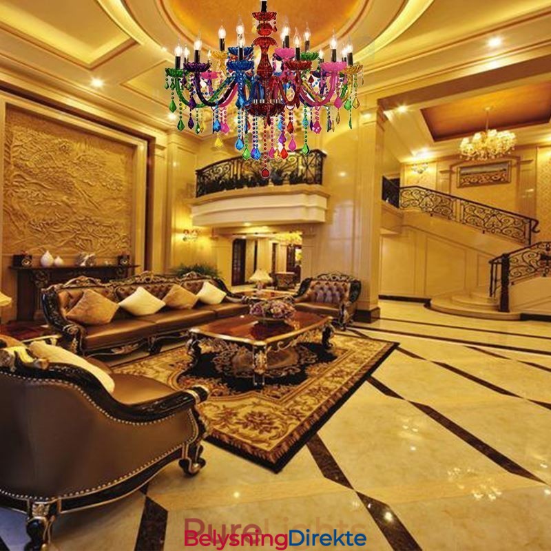 Fargerik Lysekrone I Europeisk Stil, Luksuriøs Anhengslampe