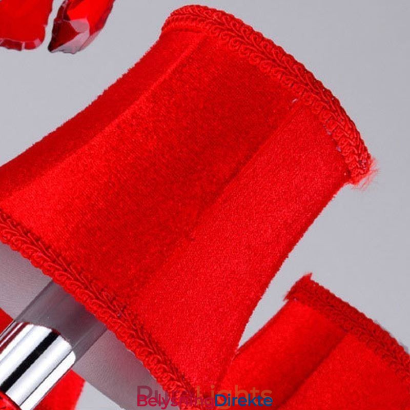 Luksuriøs Krystalllysekrone I Europeisk Rødfarget Anhengslampe