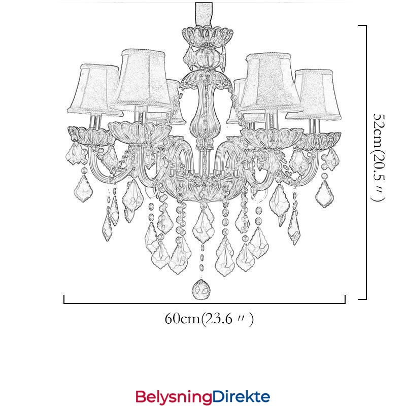 Europeisk Elegant Krystalllysekrone I Rød Farge Anhengslampe
